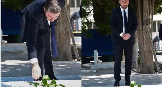 Άφησε ένα λευκό τριαντάφυλλο στον τάφο της Φώφης Γεννηματά